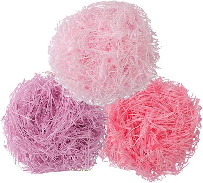 Lukdin Multicolor Recyclable Paper Shred Easter Grass – Eco-Friendly Basket and Gift Box Filler for Easter Party Decorations (pink) - Image 1